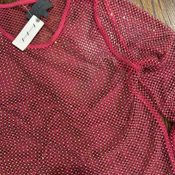 Anthropologie Sunday in Brooklyn mesh sparkle top